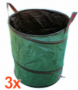 VABIONO 3x Gartensack 85 Ltr. Oxford Premium Qualität Popup Selbstaufstellend